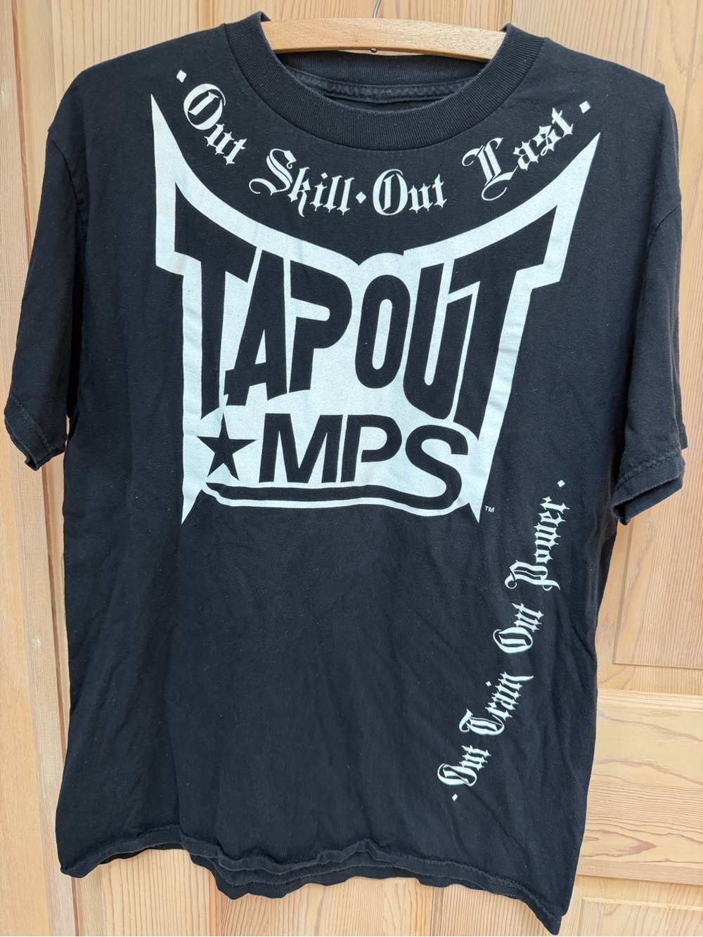 Vintage Tapout Black T-Shirt with Large White Logo